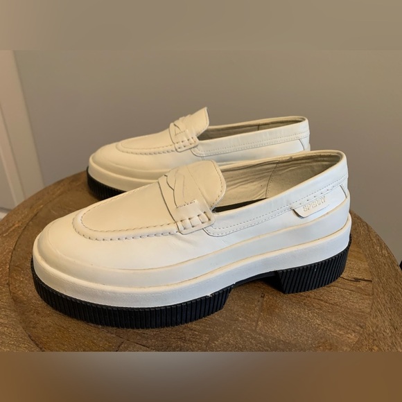 NEW! Sperry Highland White Platform Loafer Slip On Shoe - SZ 6.5 - Picture 11 of 13